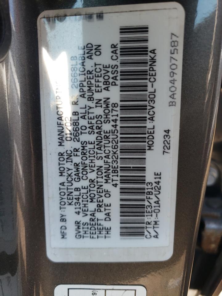 4T1BE32K62U544178 2002 Toyota Camry Le