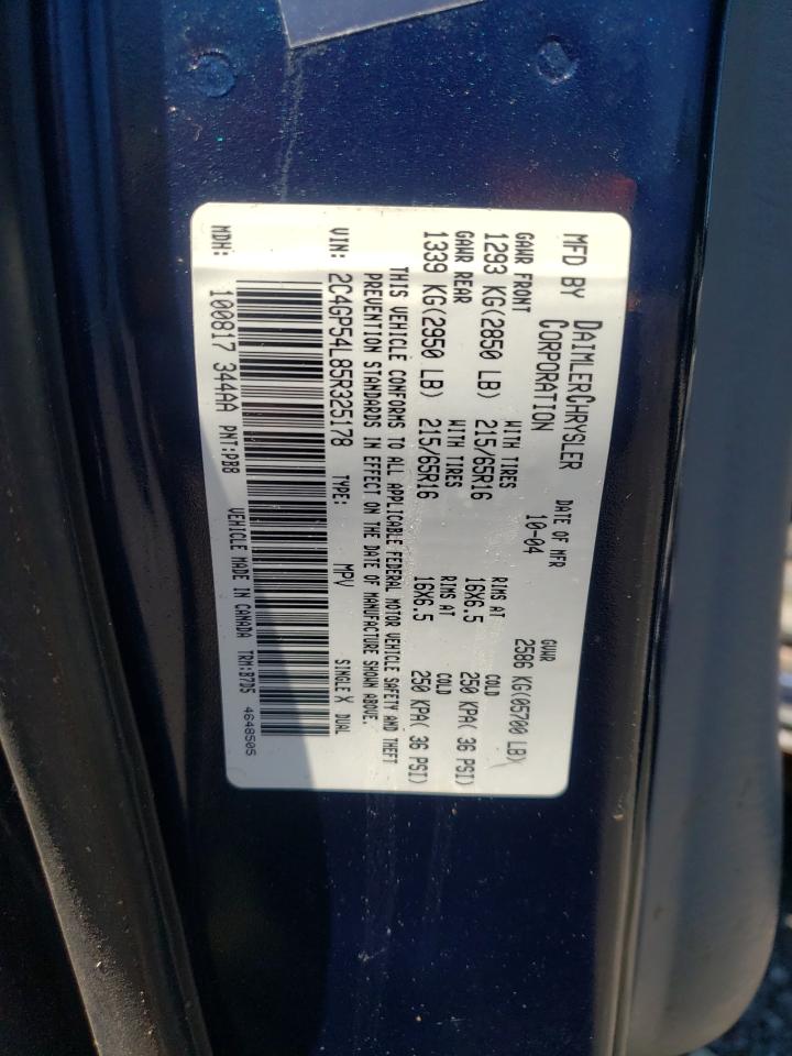 2005 Chrysler Town & Country Touring VIN: 2C4GP54L85R325178 Lot: 61269374