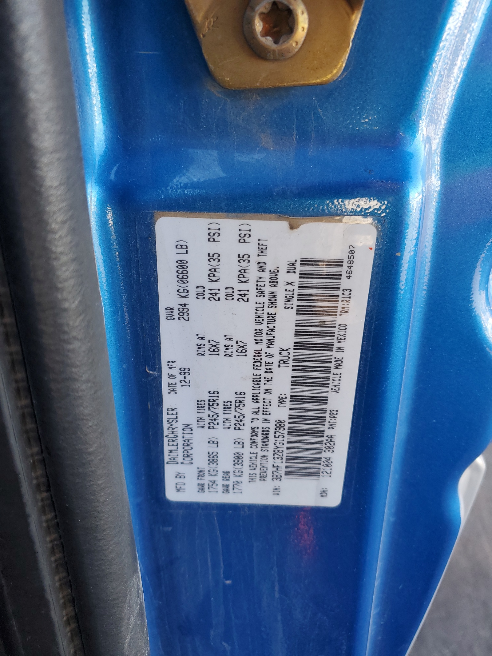 3B7HF13Z8YG157980 2000 Dodge Ram 1500