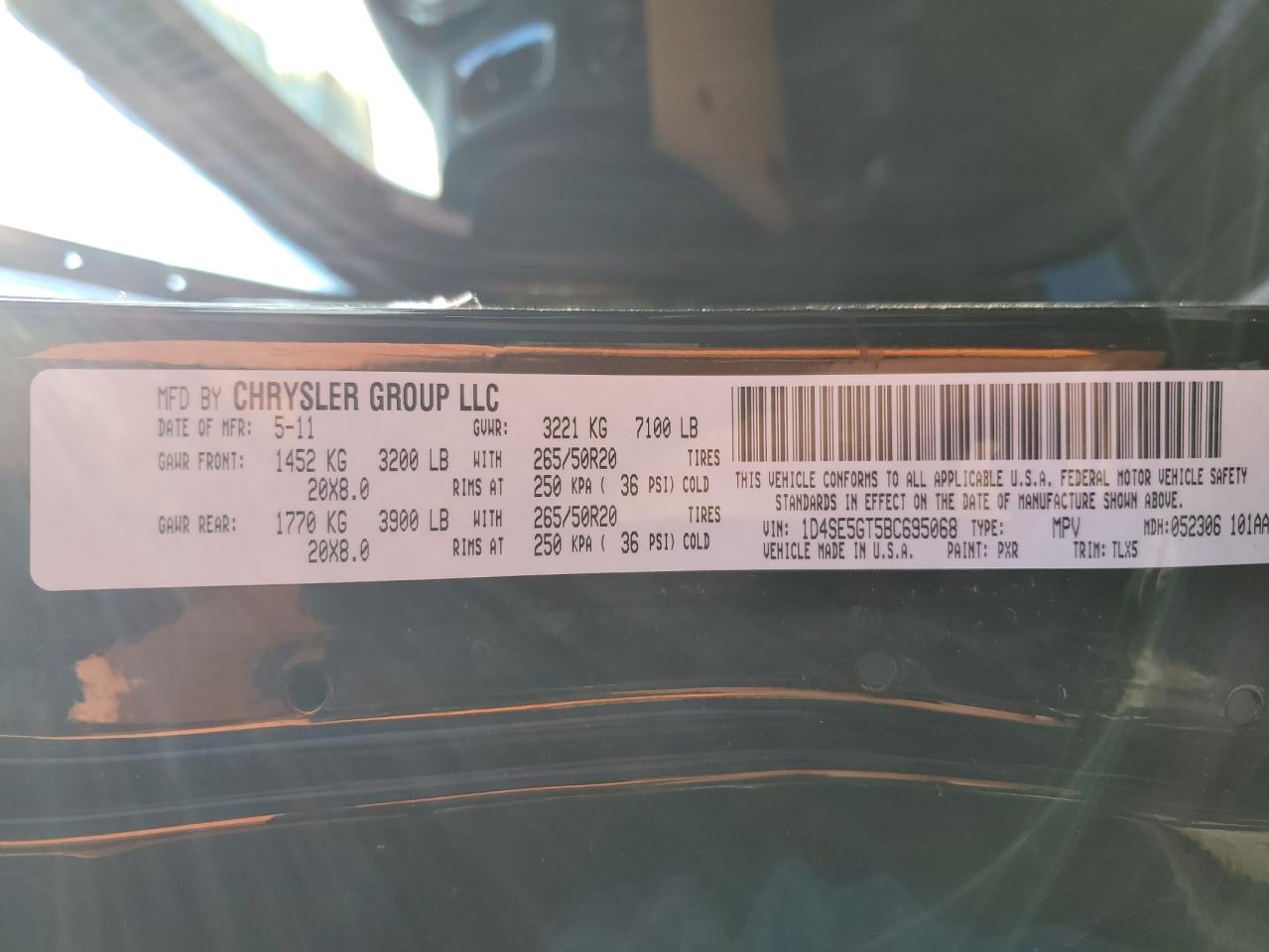 2011 Dodge Durango Citadel VIN: 1D4SE5GT5BC695068 Lot: 55925784