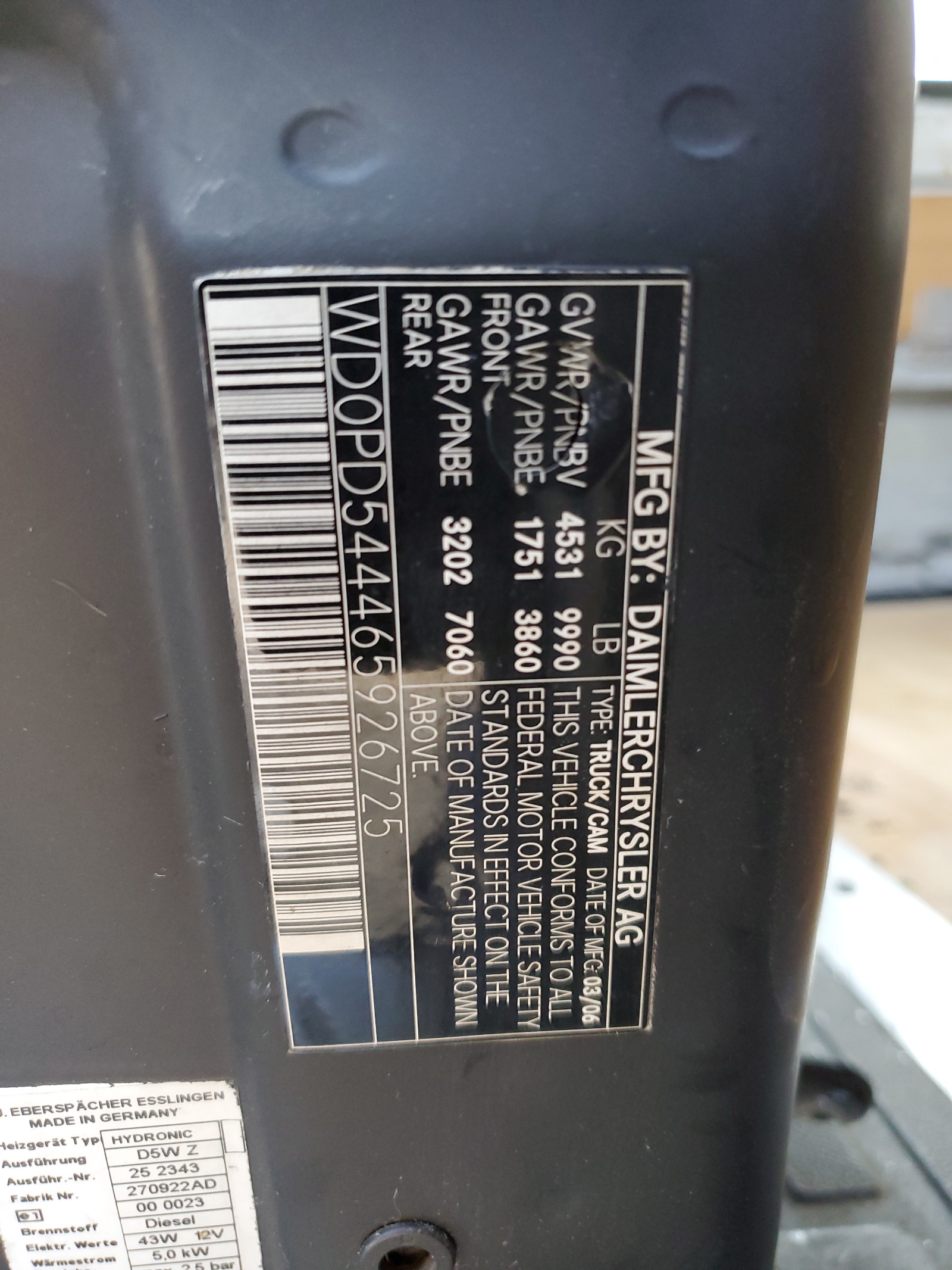 WD0PD544465926725 2006 Dodge Sprinter 3500