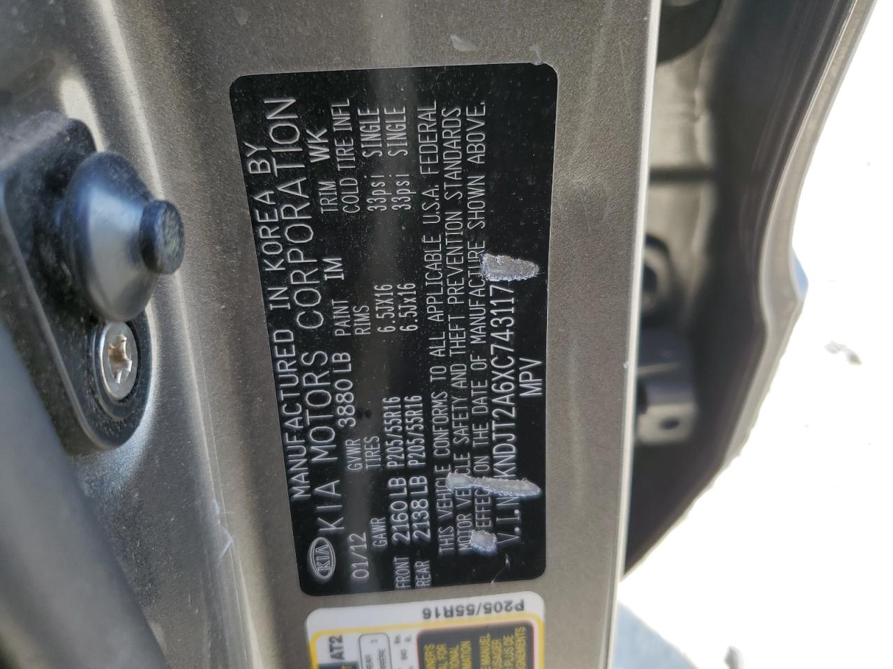 2012 Kia Soul + VIN: KNDJT2A6XC7431175 Lot: 59734824