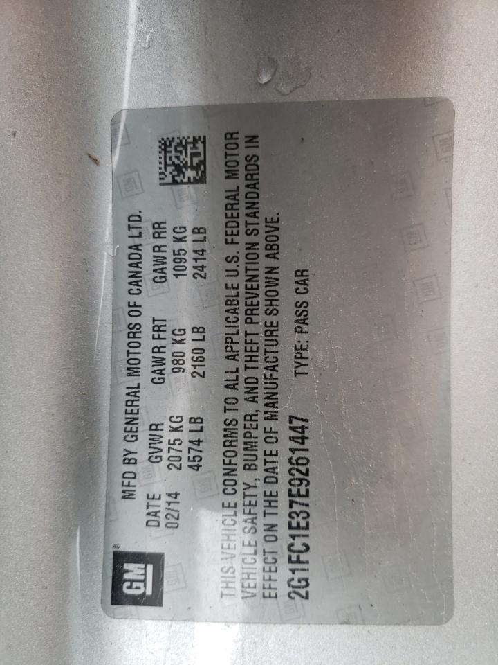 2014 Chevrolet Camaro Lt VIN: 2G1FC1E37E9261447 Lot: 59259284