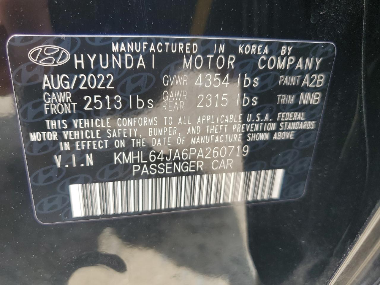 KMHL64JA6PA260719 2023 Hyundai Sonata Sel