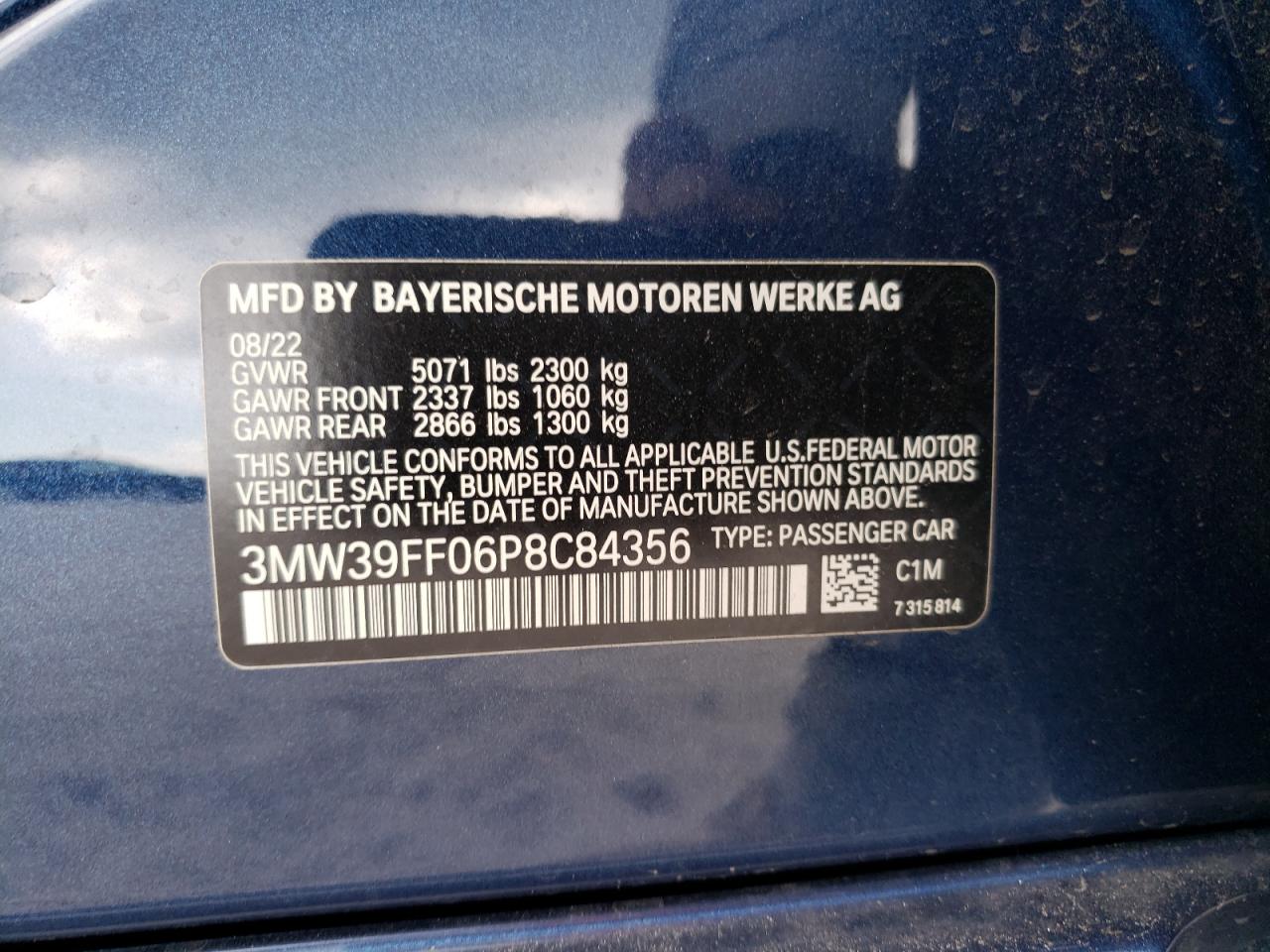 3MW39FF06P8C84356 2023 BMW 330E