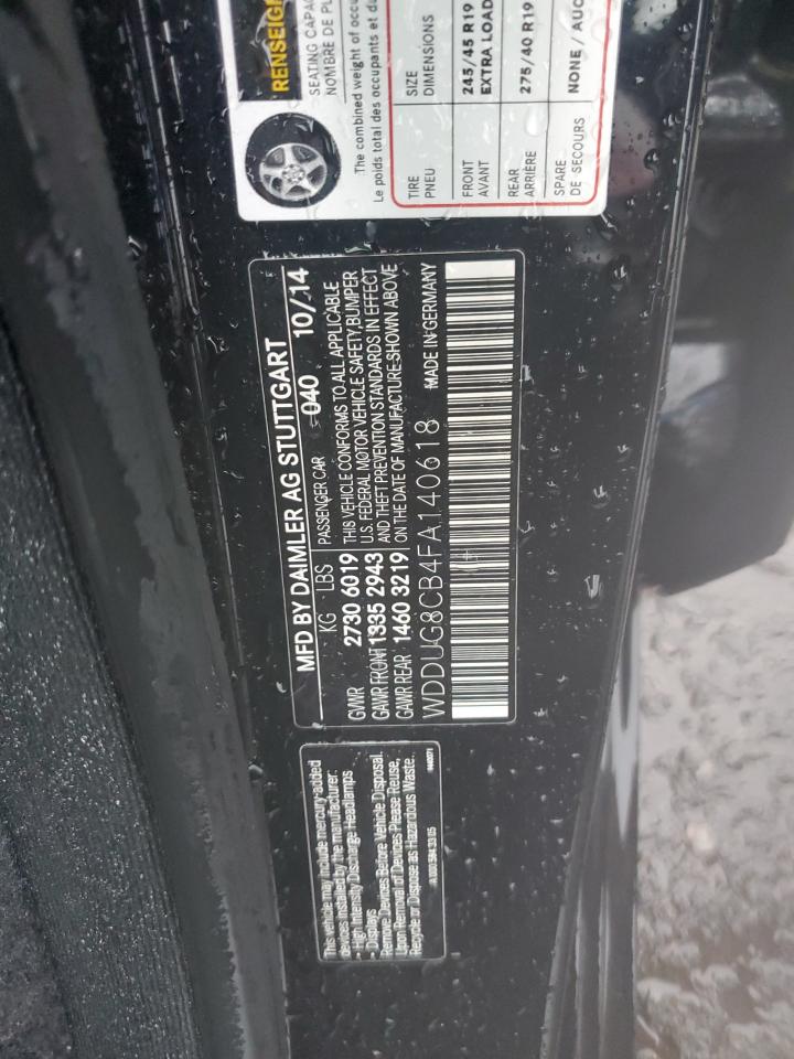 2015 Mercedes-Benz S 550 VIN: WDDUG8CB4FA140618 Lot: 58721944