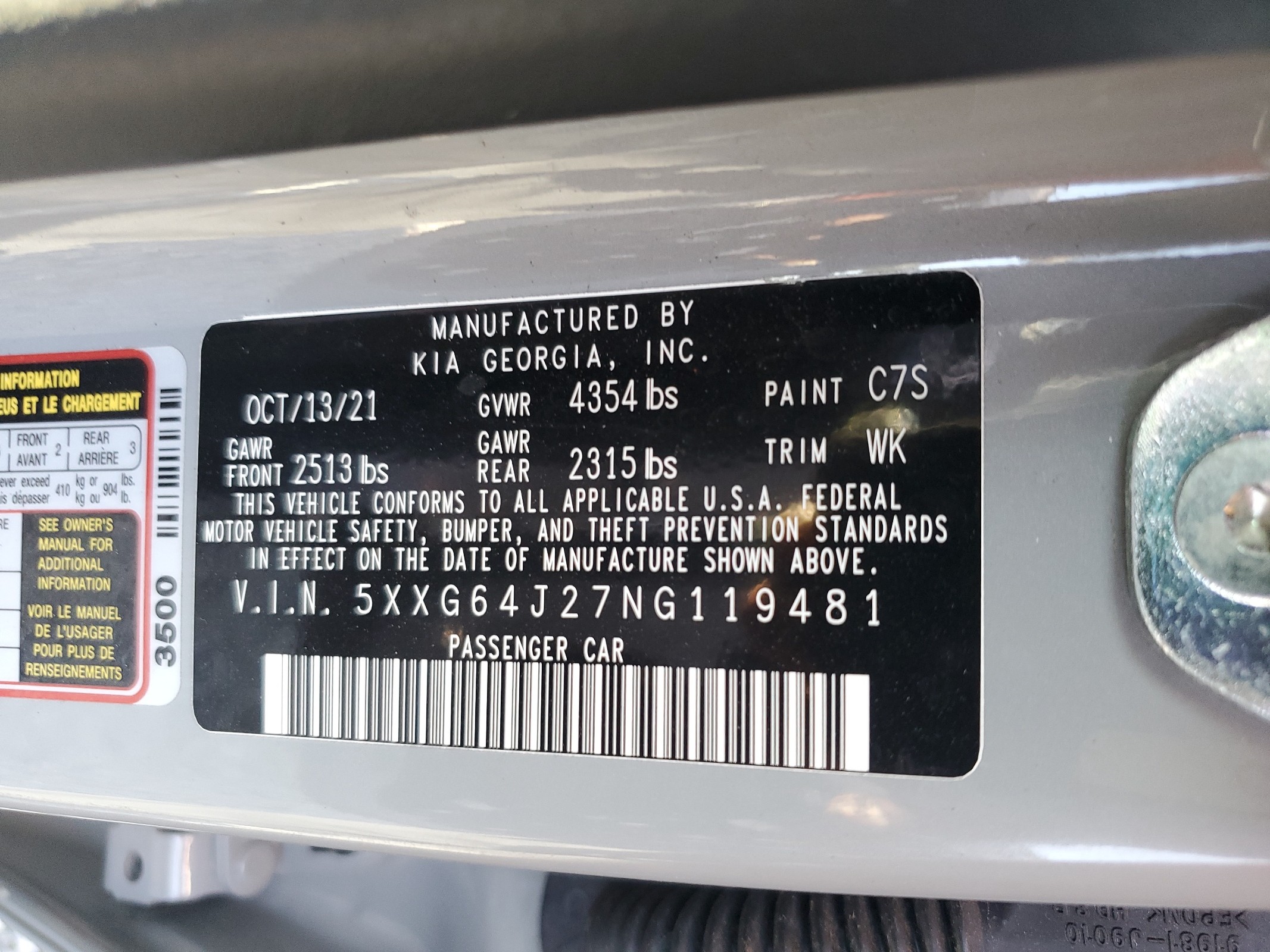 5XXG64J27NG119481 2022 Kia K5 Gt Line