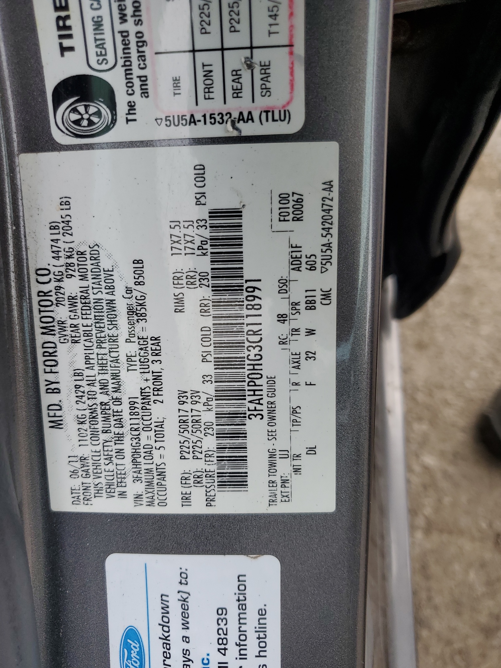 3FAHP0HG3CR118991 2012 Ford Fusion Se