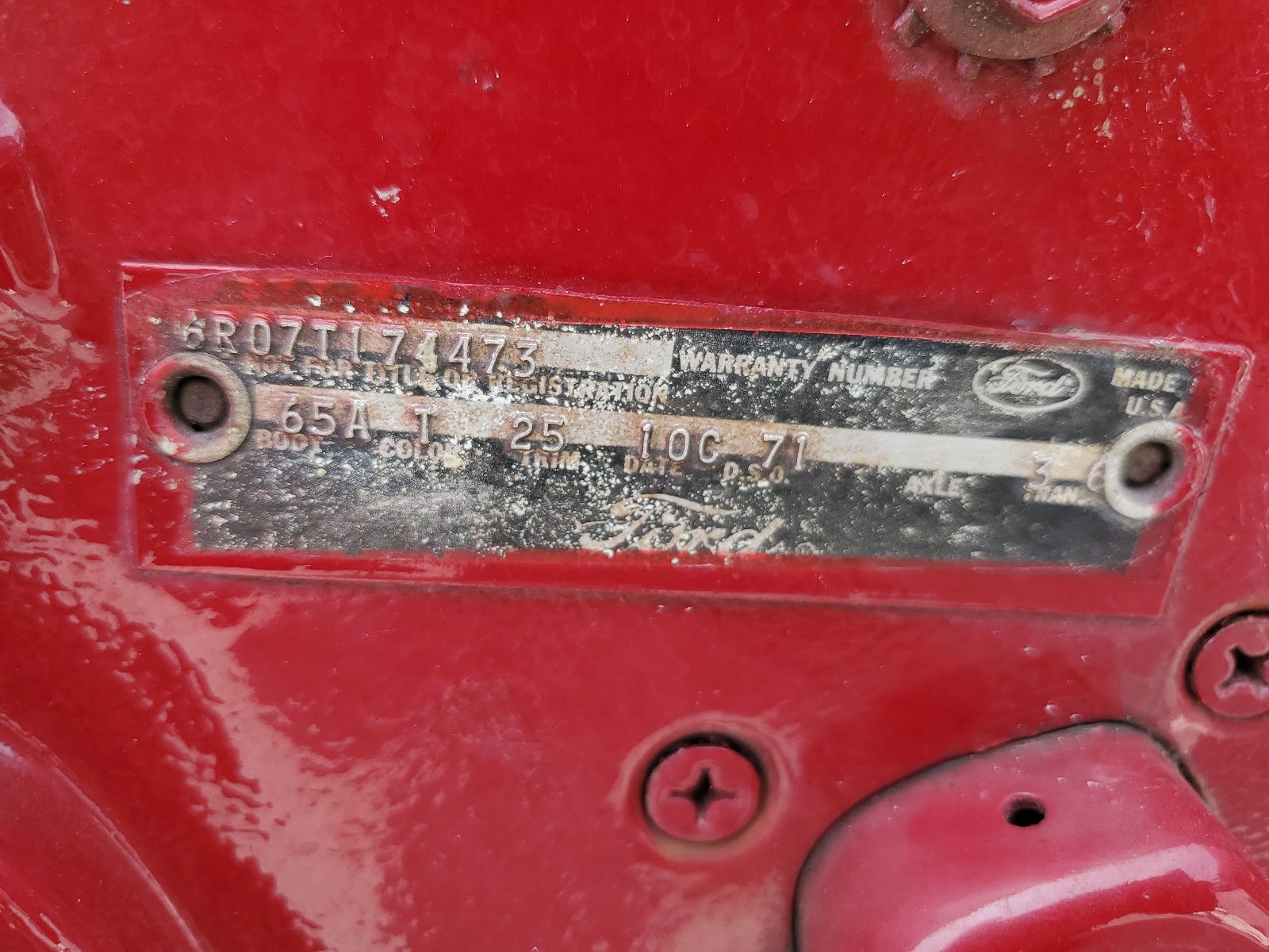 6R07T174473 1966 Ford Mustang