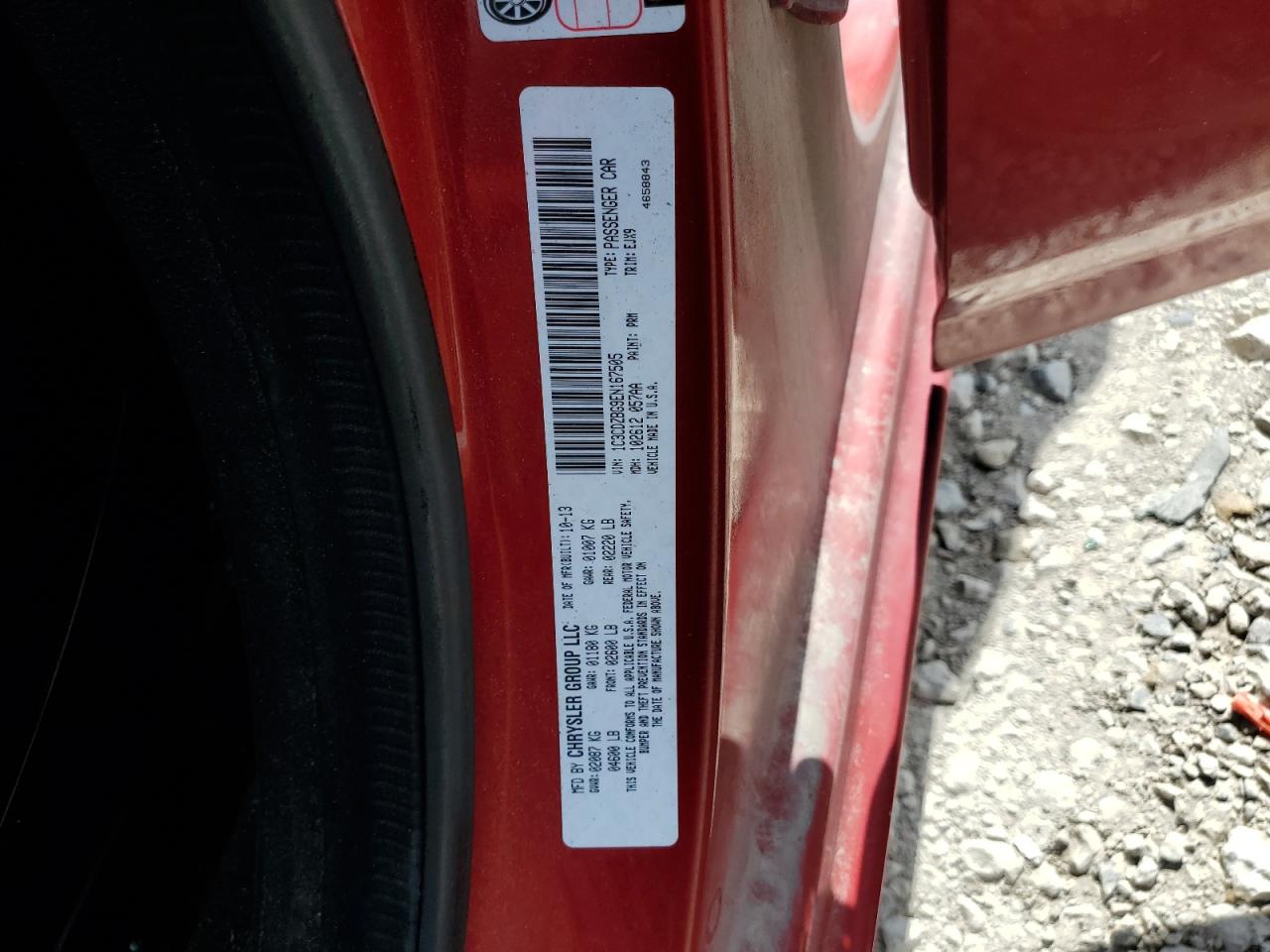 2014 Dodge Avenger R/T VIN: 1C3CDZBG9EN167505 Lot: 59503314