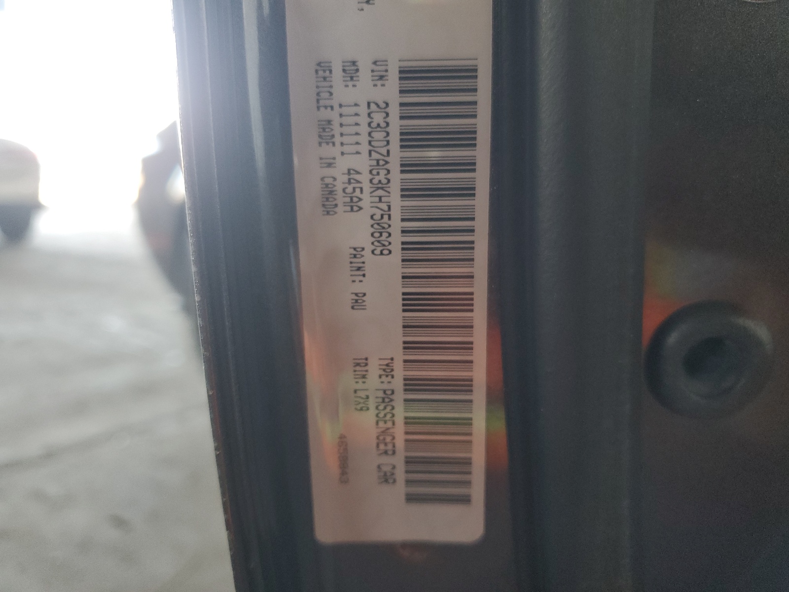 2C3CDZAG3KH750609 2019 Dodge Challenger Sxt