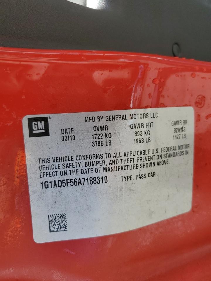 2010 Chevrolet Cobalt 1Lt VIN: 1G1AD5F56A7188310 Lot: 58946354