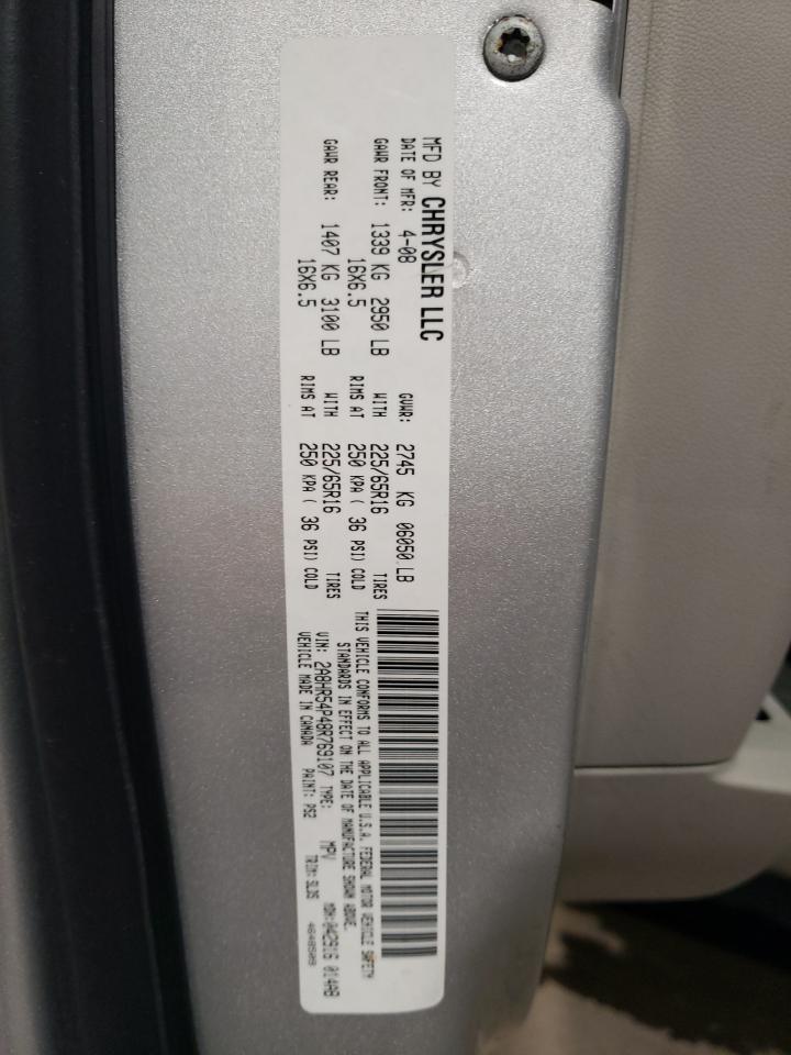 2008 Chrysler Town & Country Touring VIN: 2A8HR54P48R769107 Lot: 60677144