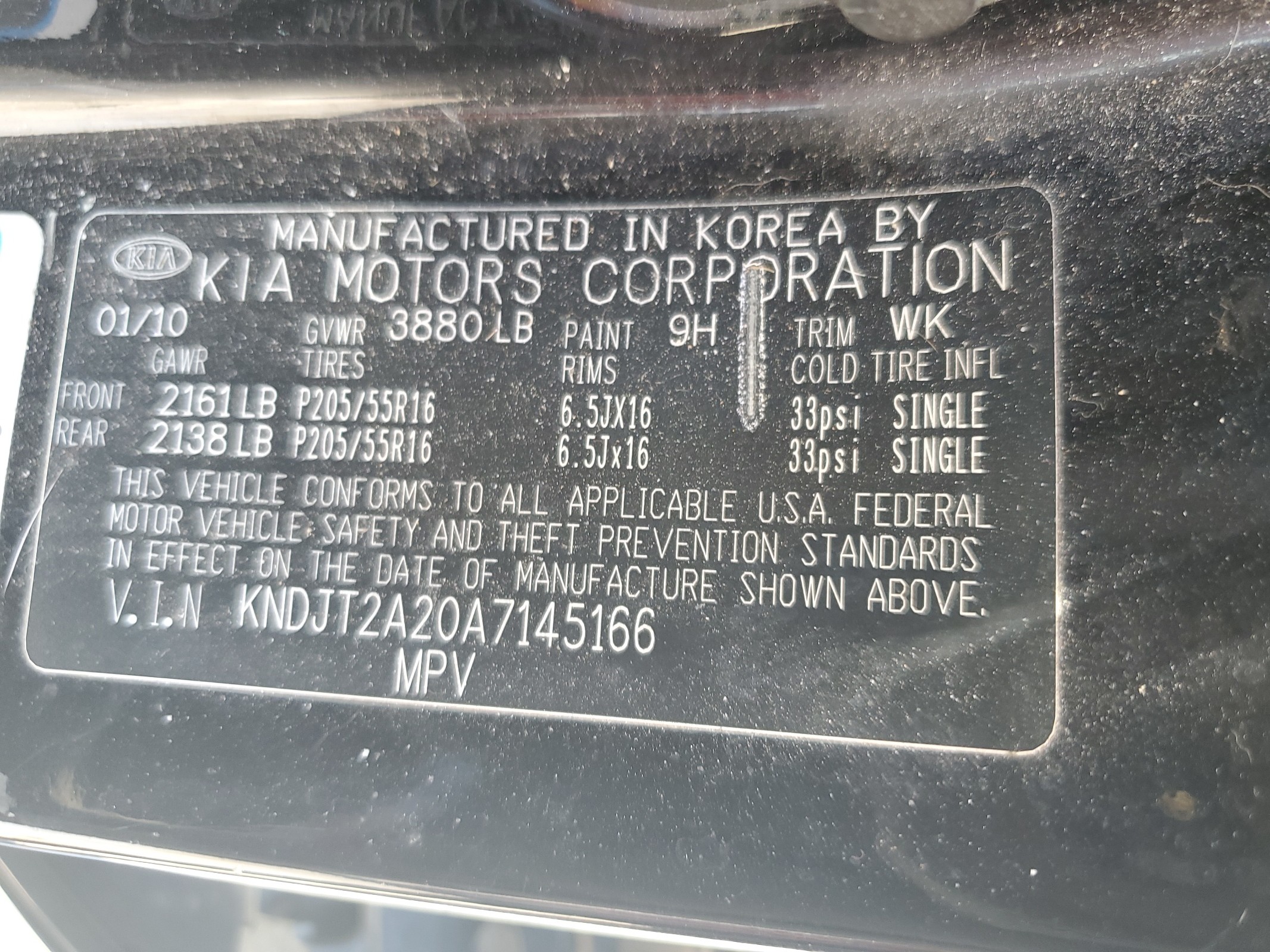 KNDJT2A20A7145166 2010 Kia Soul +