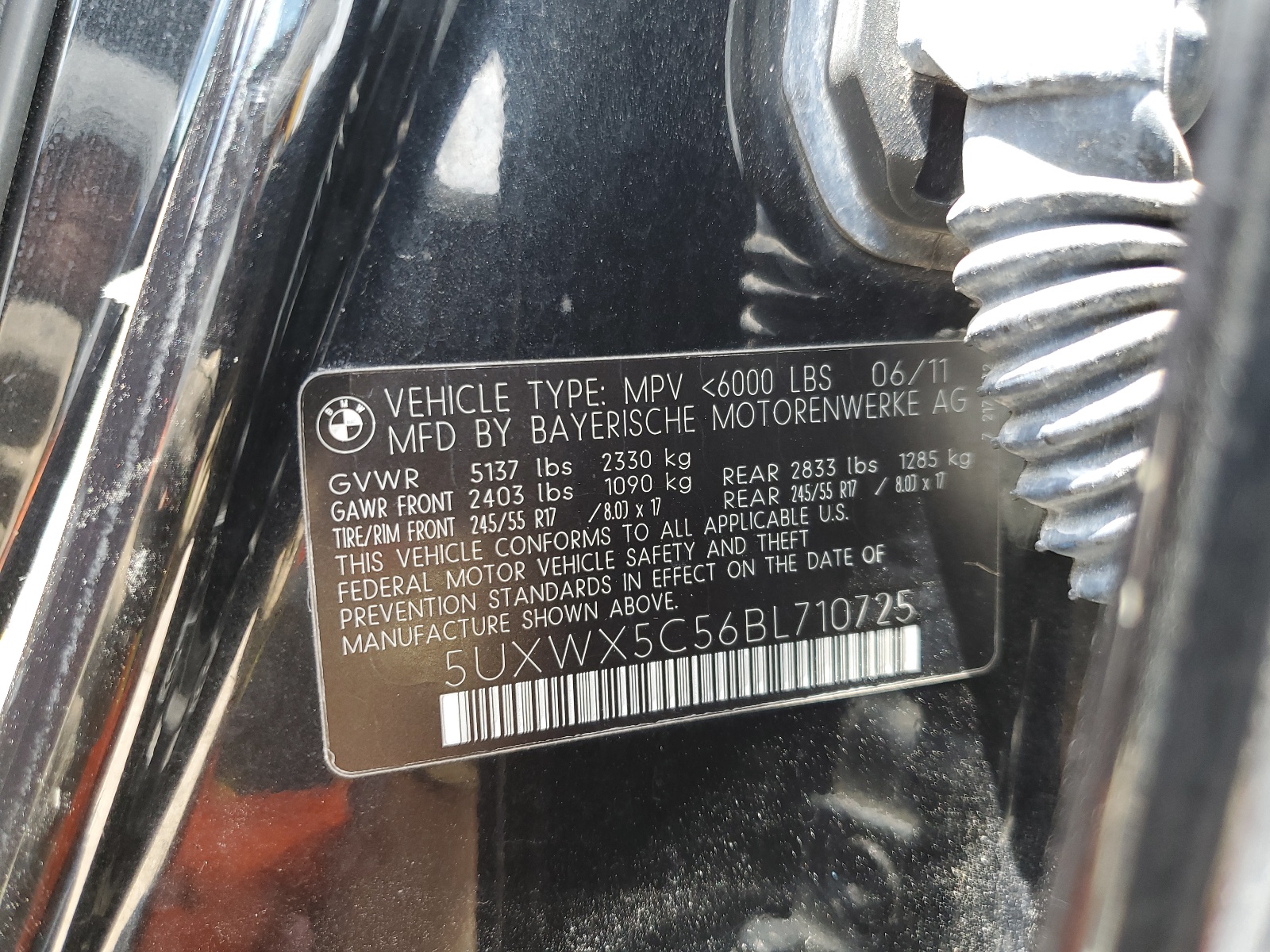 5UXWX5C56BL710725 2011 BMW X3 xDrive28I