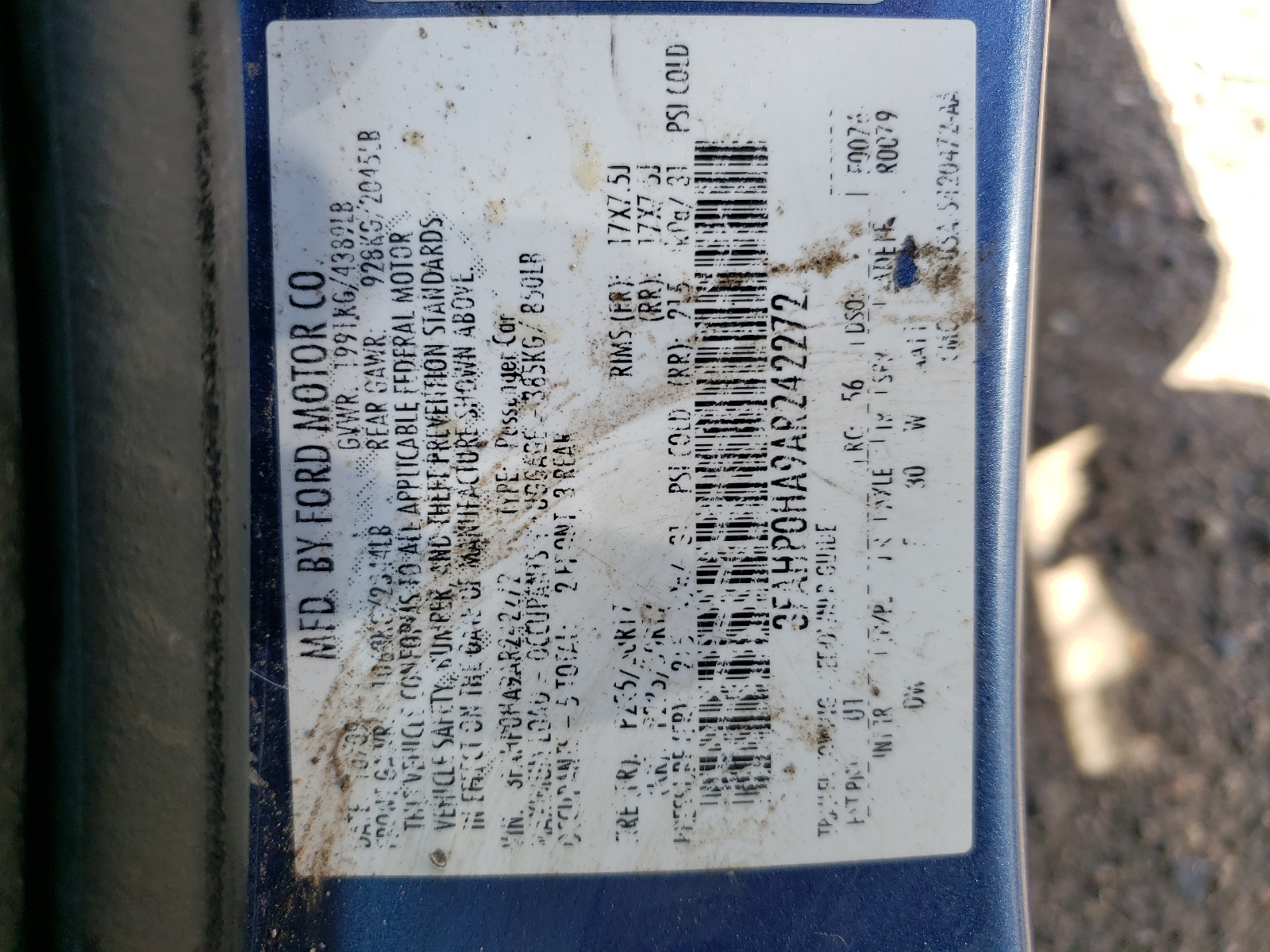 3FAHP0HA9AR242272 2010 Ford Fusion Se