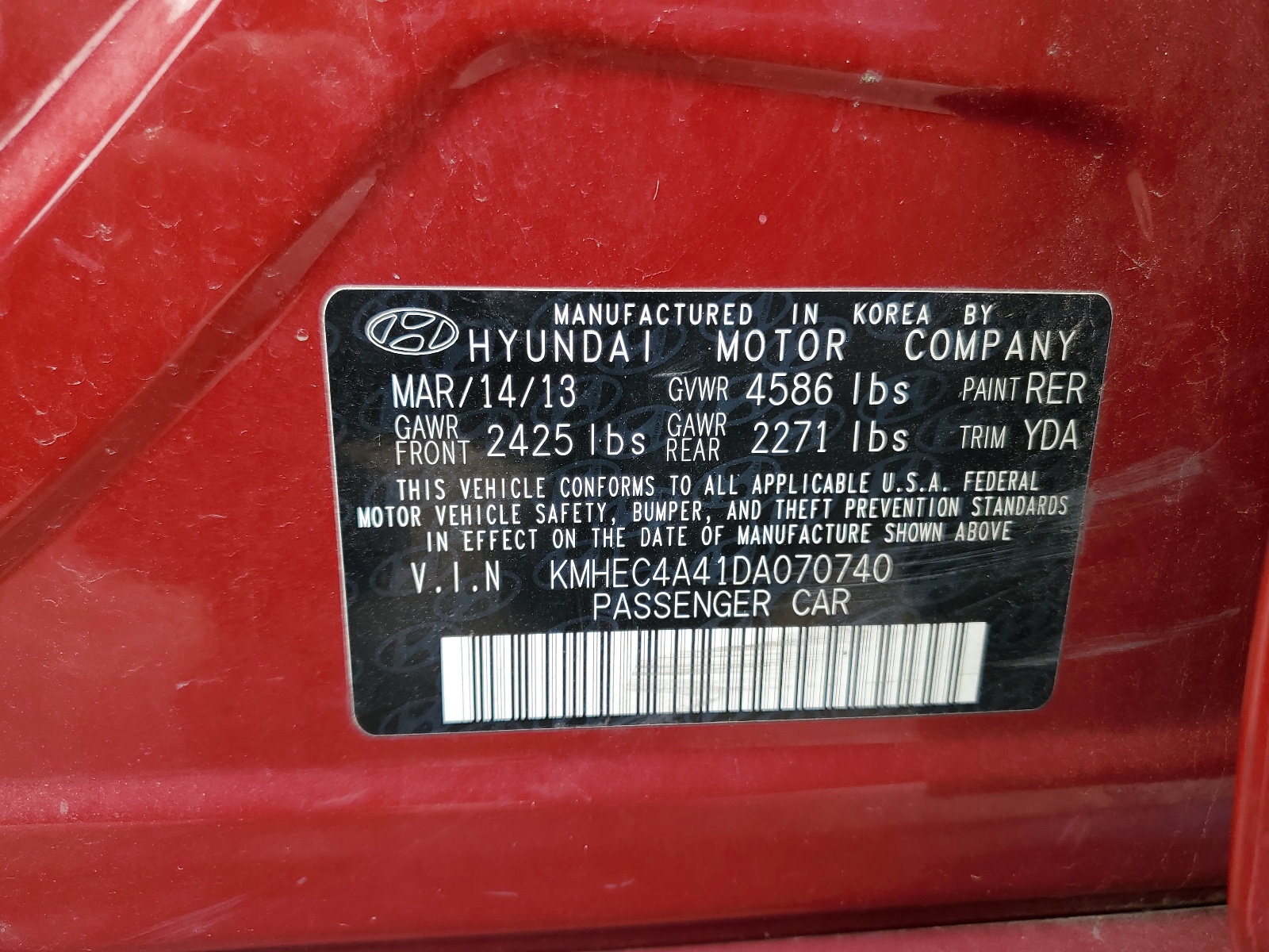 KMHEC4A41DA070740 2013 Hyundai Sonata Hybrid