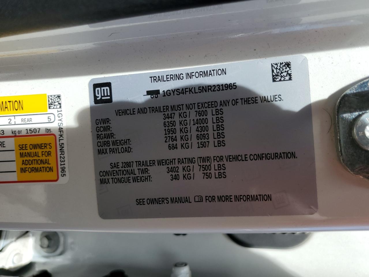 2022 Cadillac Escalade Sport VIN: 1GYS4FKL5NR231965 Lot: 60149794