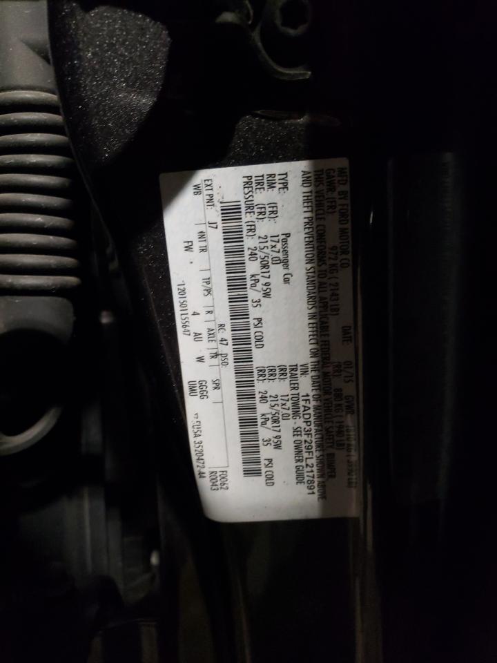 2015 Ford Focus Se VIN: 1FADP3F29FL217891 Lot: 59153634