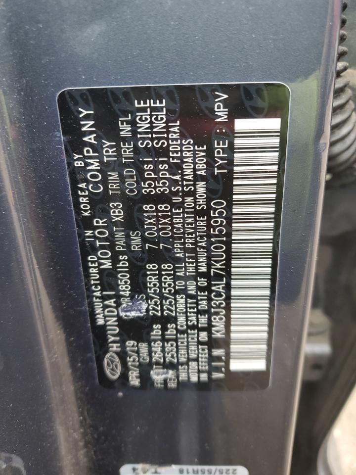 2019 Hyundai Tucson Limited VIN: KM8J3CAL7KU015950 Lot: 56926874