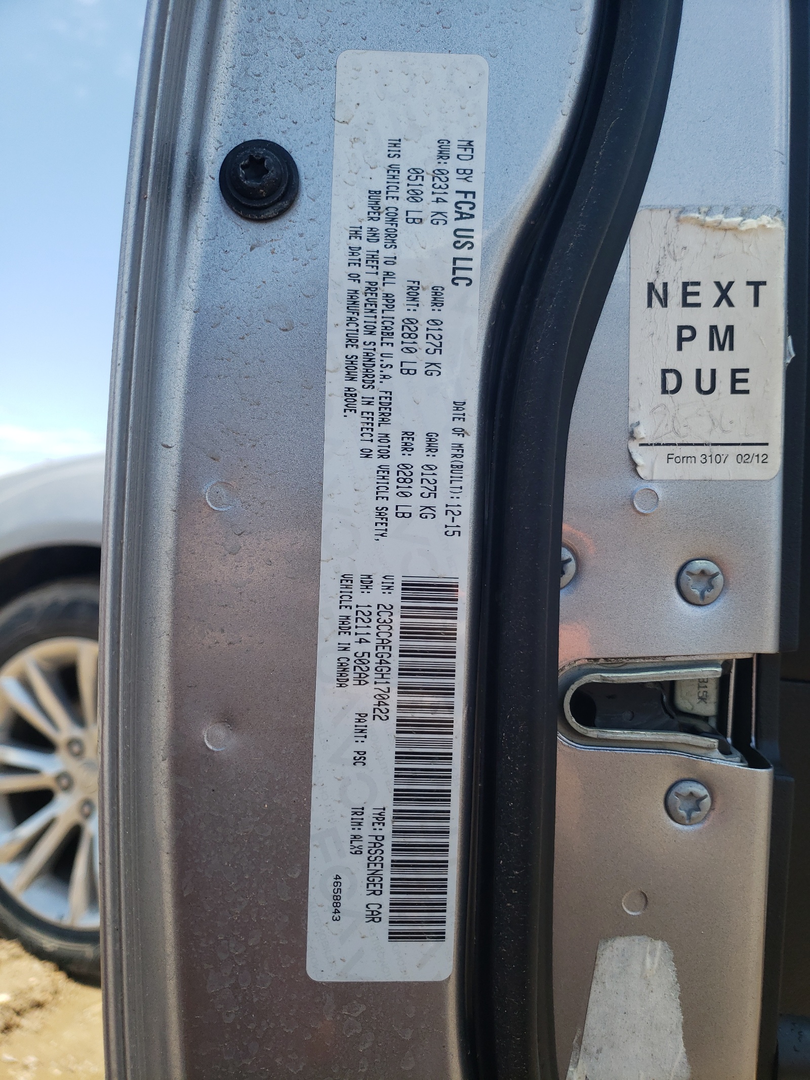 2C3CCAEG4GH170422 2016 Chrysler 300C