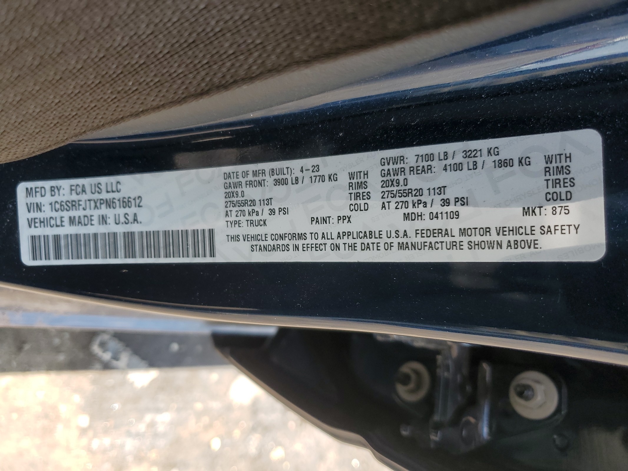 1C6SRFJTXPN616612 2023 Ram 1500 Laramie