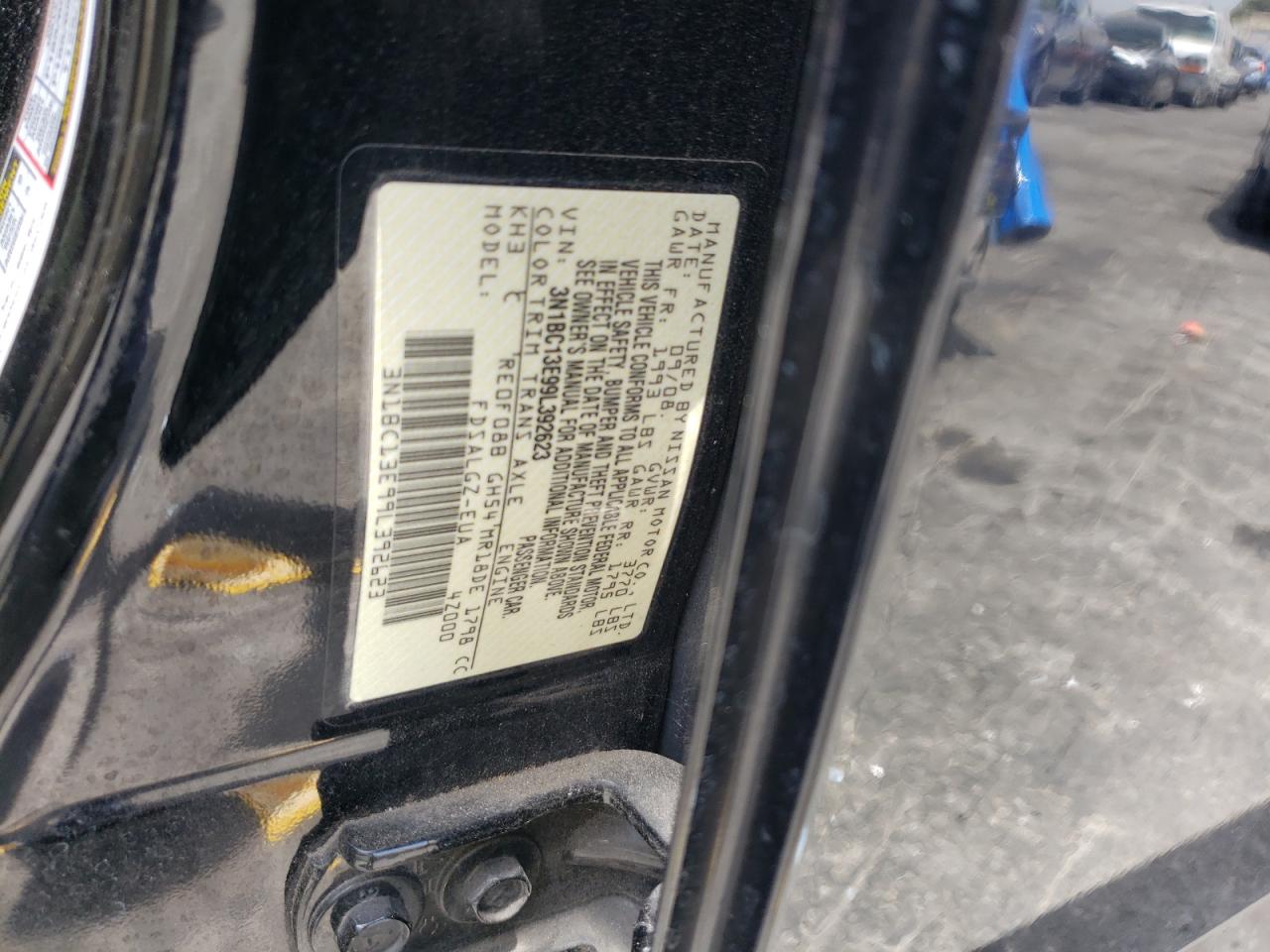 2009 Nissan Versa S VIN: 3N1BC13E99L392623 Lot: 60525364