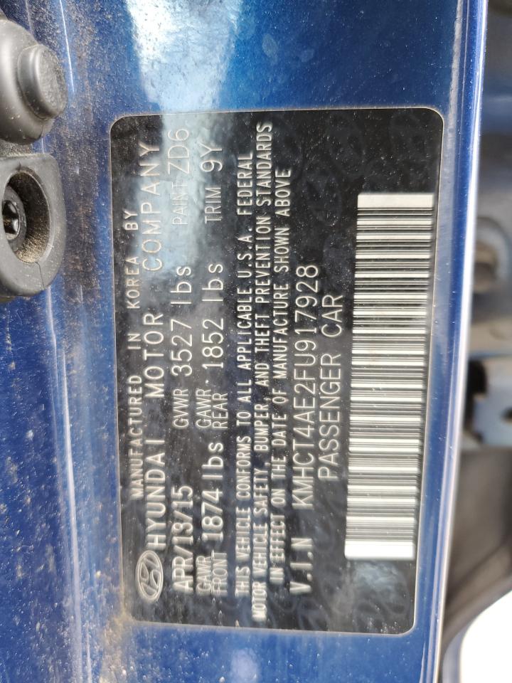 2015 Hyundai Accent Gls VIN: KMHCT4AE2FU917928 Lot: 57397144