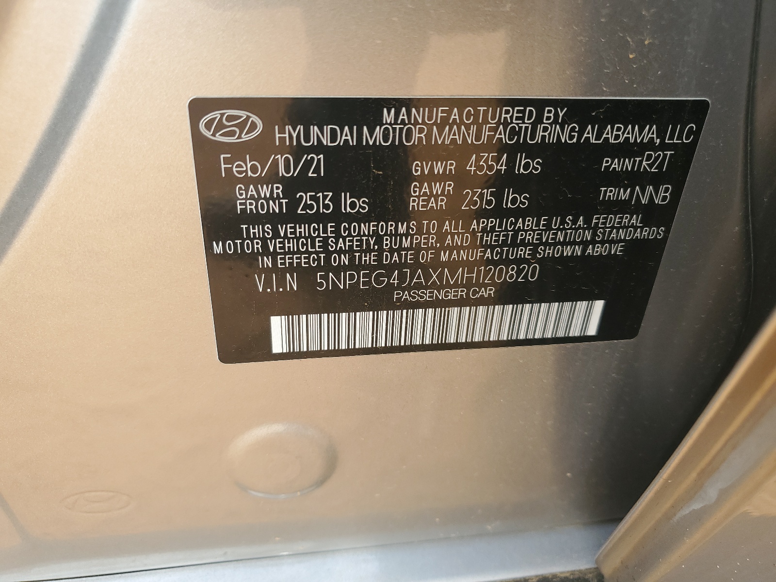 5NPEG4JAXMH120820 2021 Hyundai Sonata Se