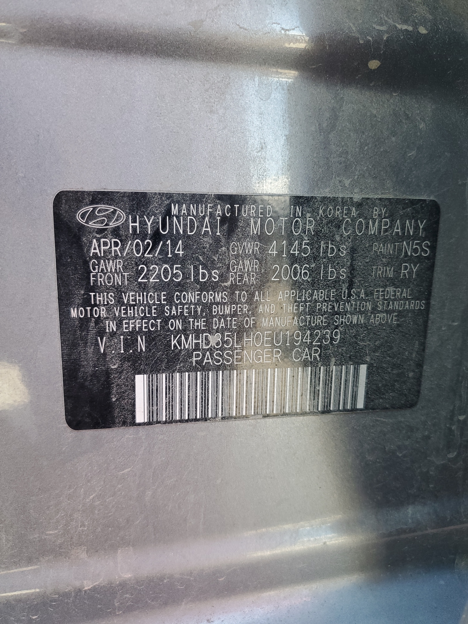 KMHD35LH0EU194239 2014 Hyundai Elantra Gt