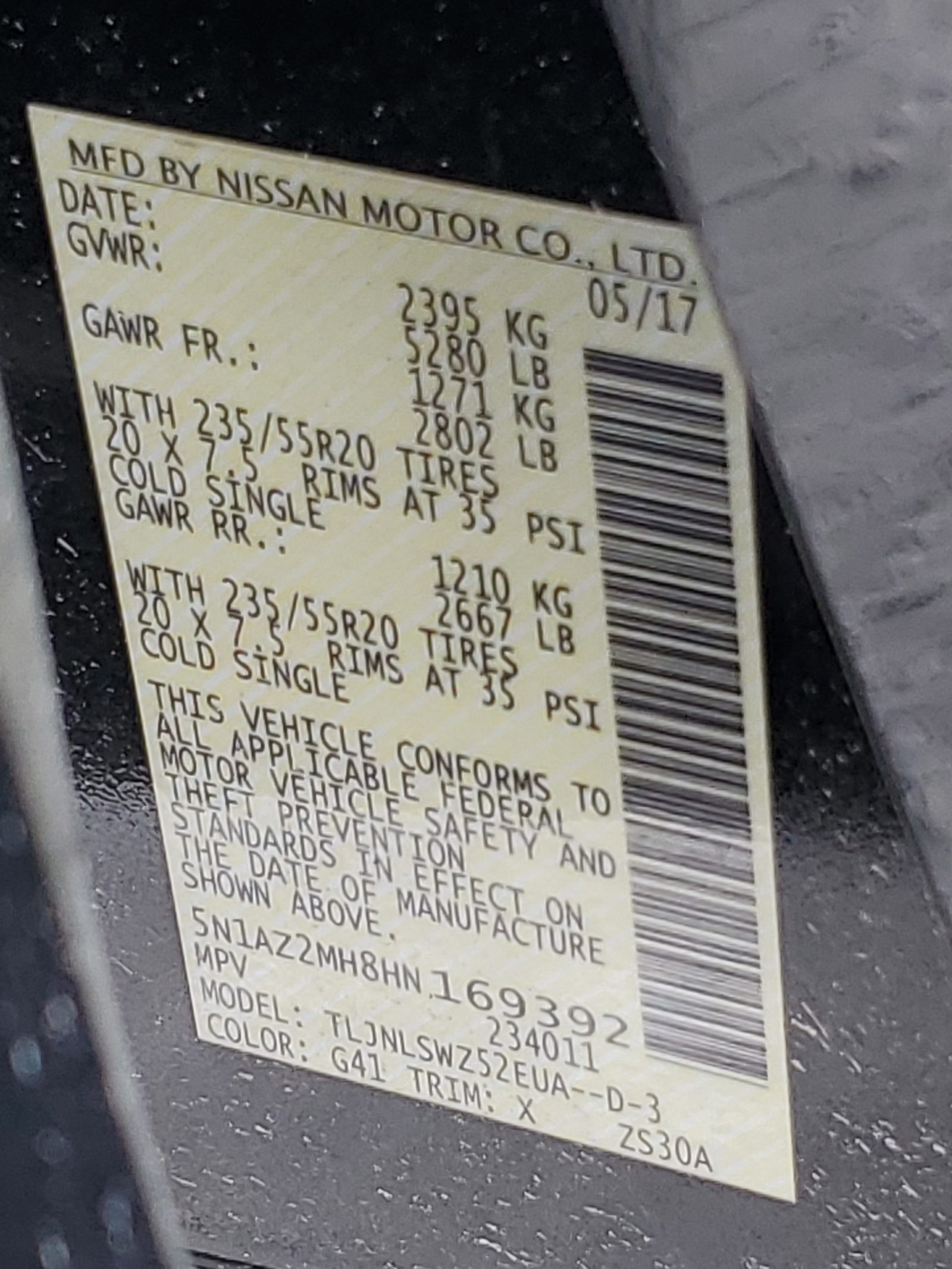 5N1AZ2MH8HN169392 2017 Nissan Murano S