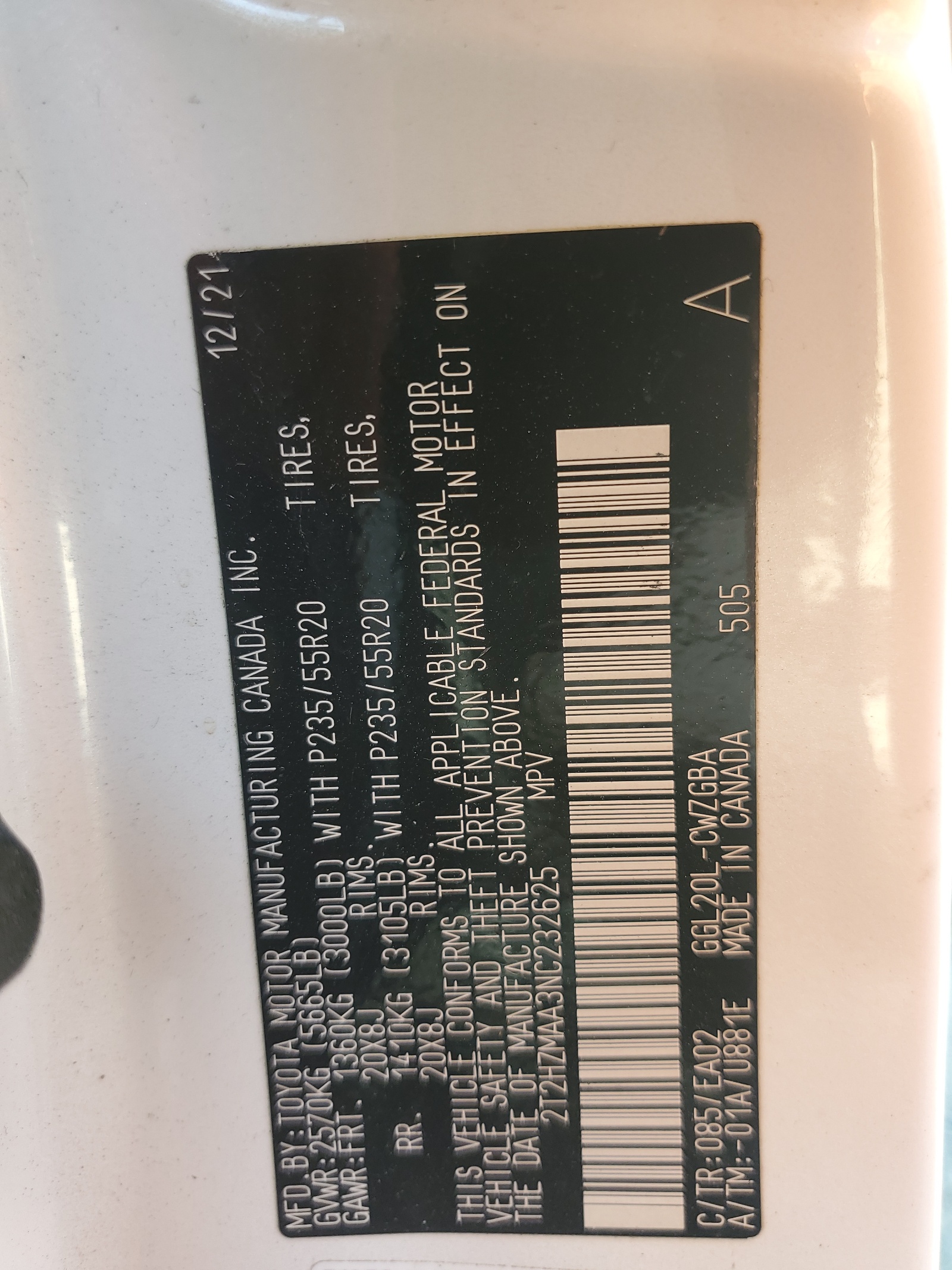 2T2HZMAA3NC232625 2022 Lexus Rx 350