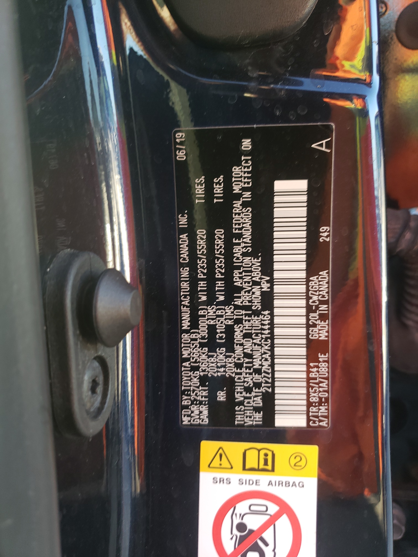 2T2ZZMCA7KC144464 2019 Lexus Rx 350 Base