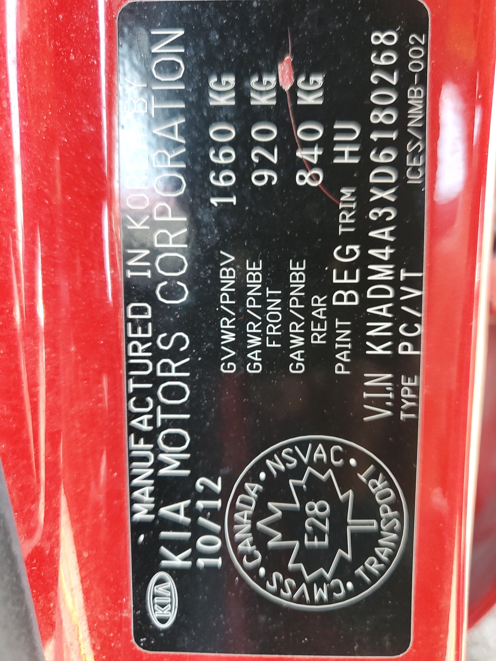 KNADM4A3XD6180268 2013 Kia Rio Lx