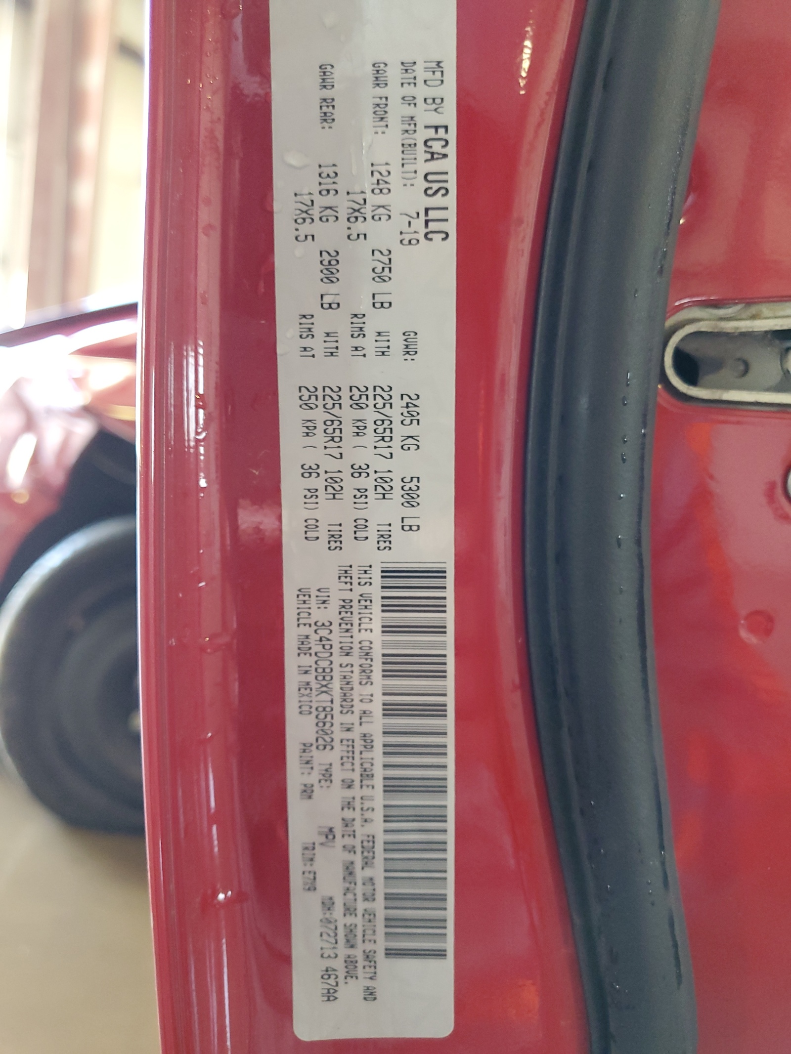 3C4PDCBBXKT856026 2019 Dodge Journey Se