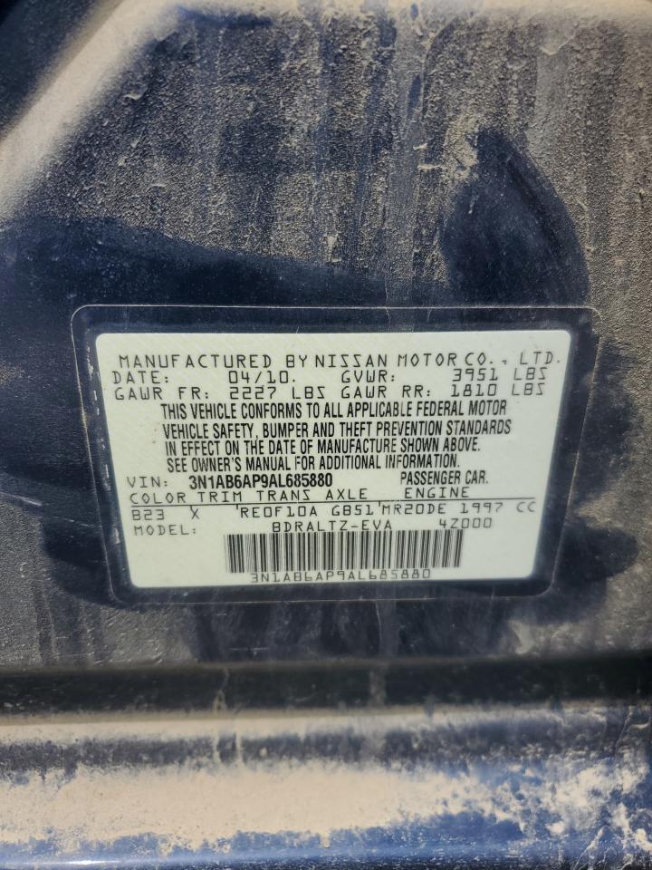 2010 Nissan Sentra 2.0 VIN: 3N1AB6AP9AL685880 Lot: 60488494