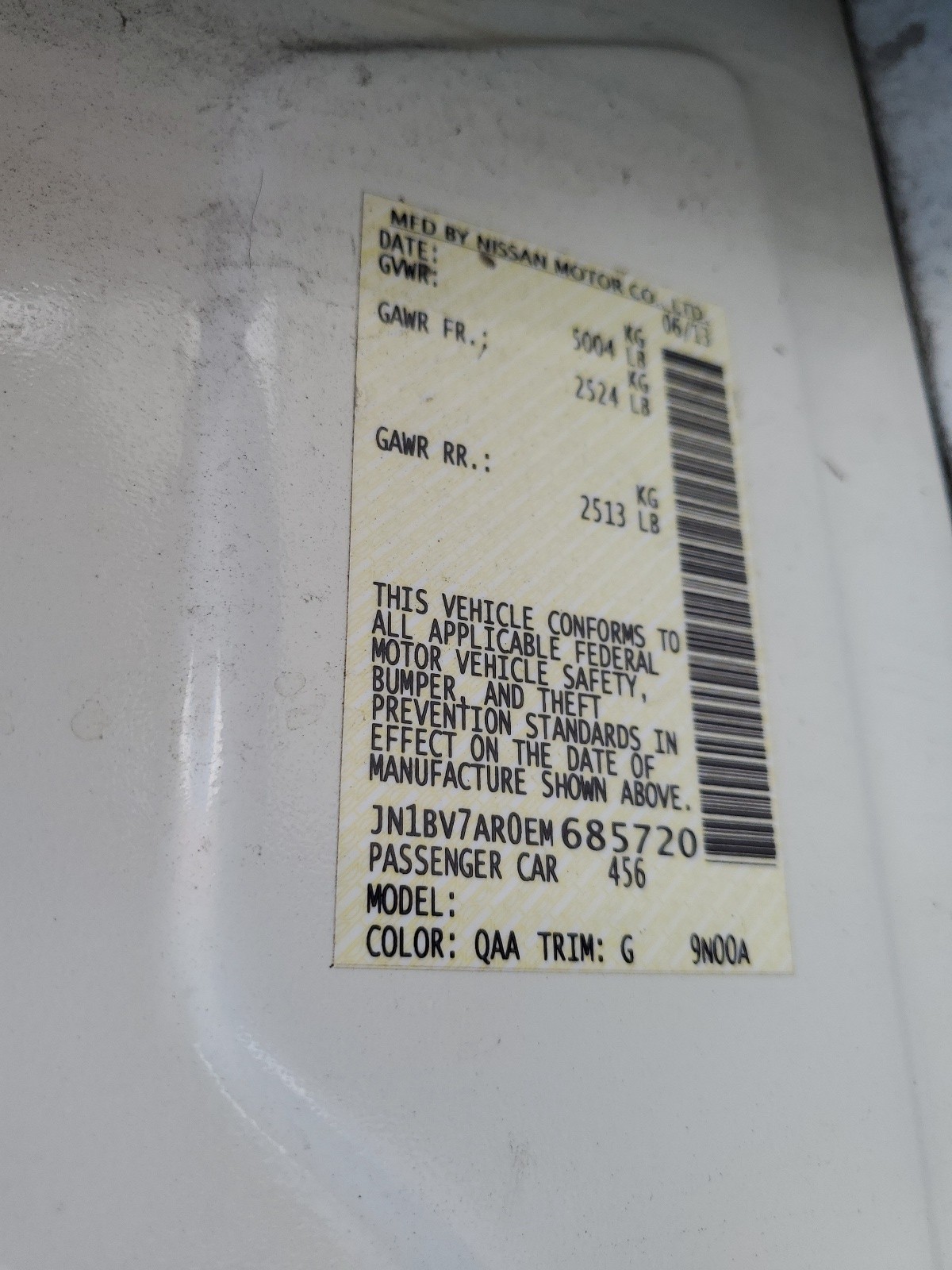 JN1BV7AR0EM685720 2014 Infiniti Q50 Base