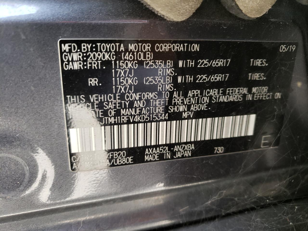 JTMH1RFV4KD515344 2019 TOYOTA RAV 4 - Image 13