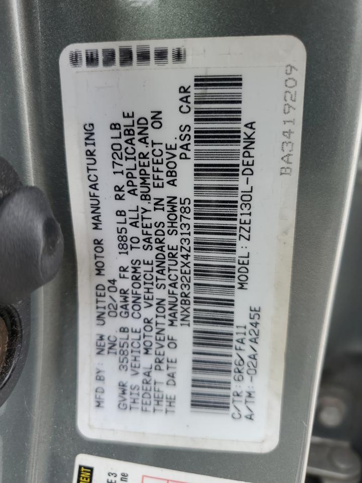 2004 Toyota Corolla Ce VIN: 1NXBR32EX4Z313785 Lot: 60910404