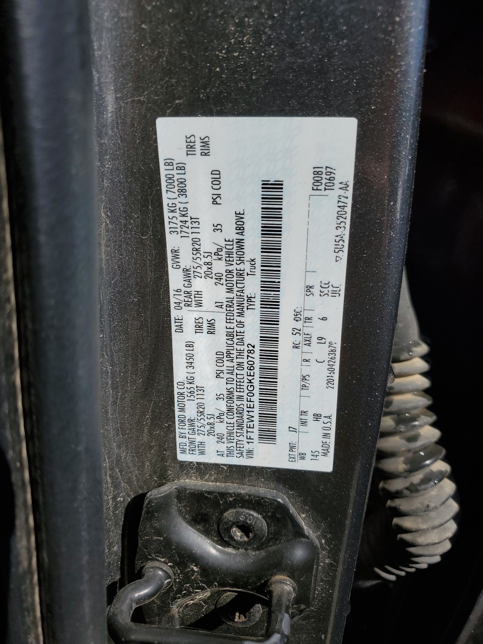 1FTEW1EF0GKE60782 2016 Ford F150 Supercrew