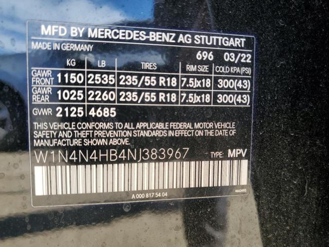 W1N4N4HB4NJ383967 Mercedes-Benz GLA-Class GLA 250 4M 13