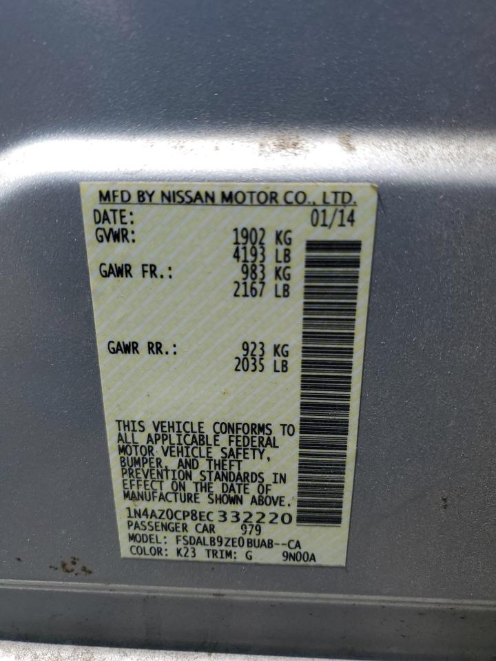 1N4AZ0CP8EC332220 2014 Nissan Leaf S