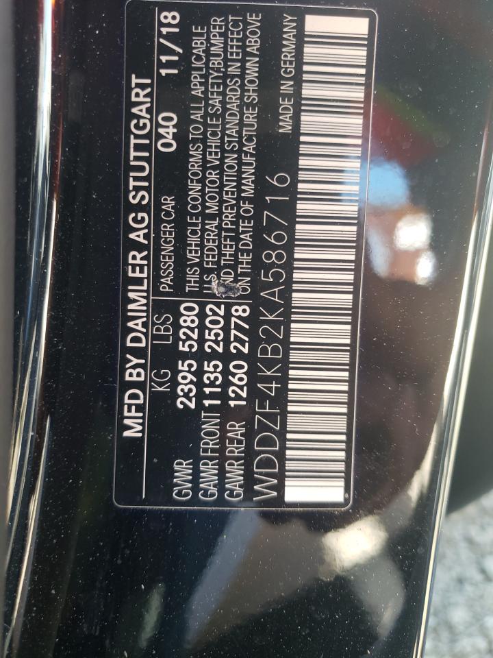 2019 Mercedes-Benz E 300 4Matic VIN: WDDZF4KB2KA586716 Lot: 58196194