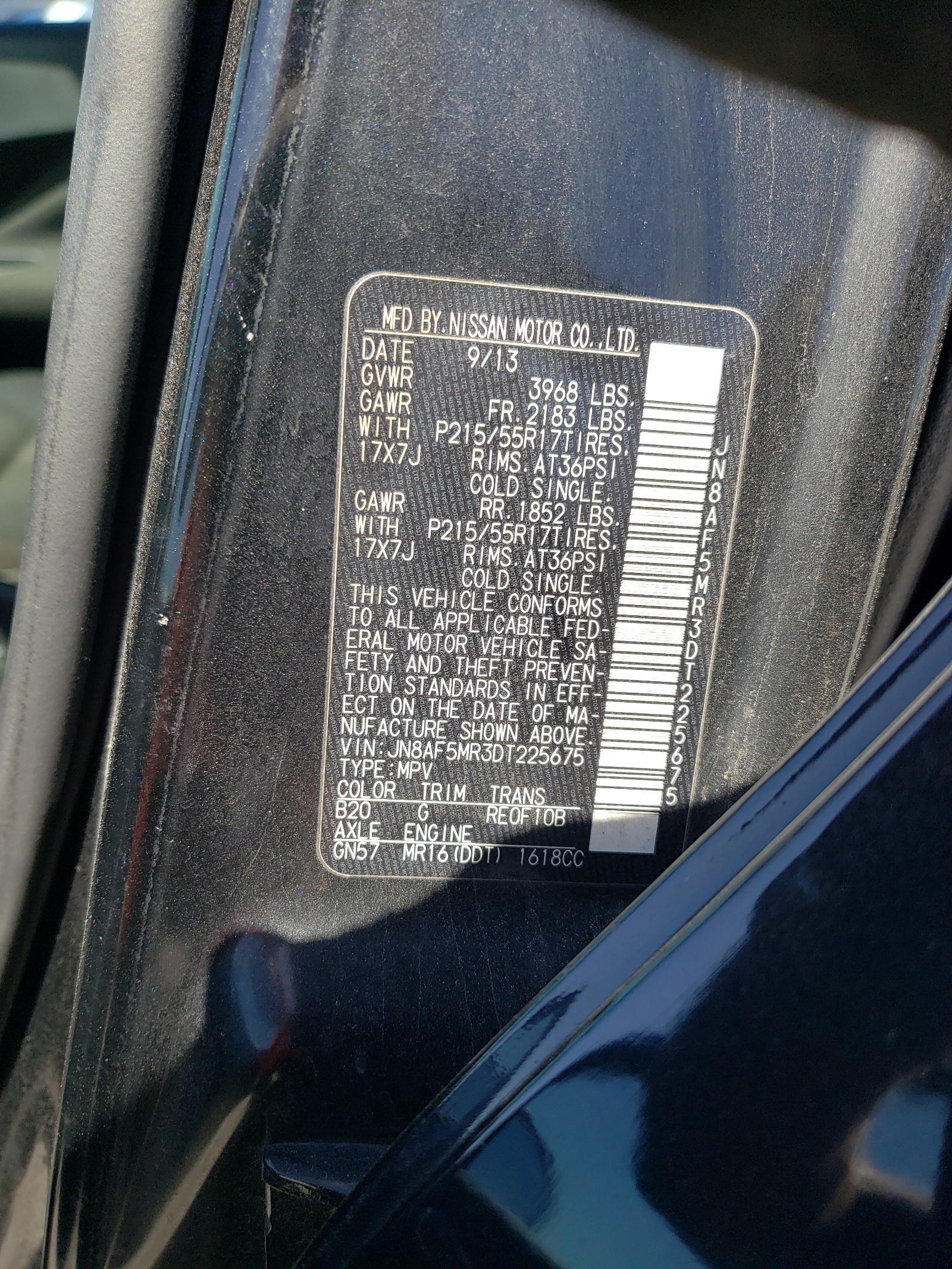 JN8AF5MR3DT225675 2013 Nissan Juke S