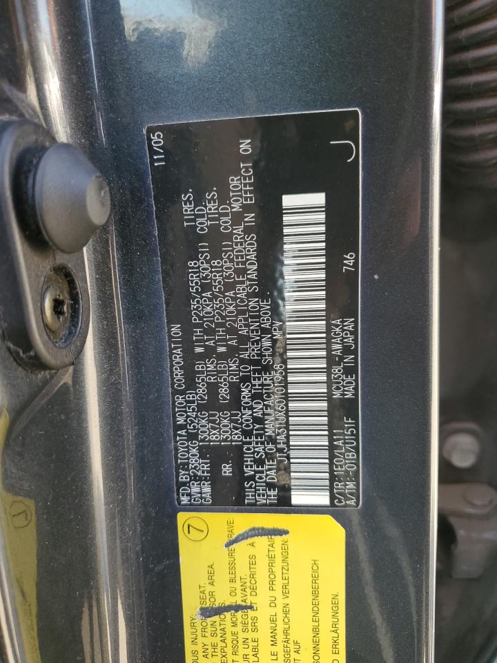 2006 Lexus Rx 330 VIN: JTJHA31UX60101958 Lot: 58708914