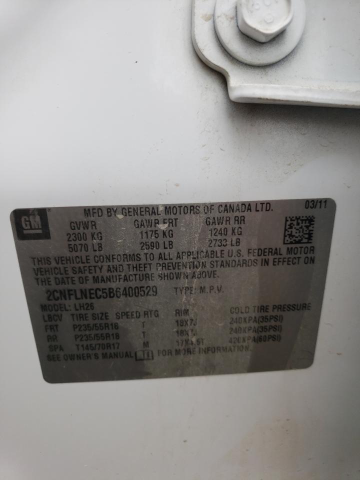 2011 Chevrolet Equinox Lt VIN: 2CNFLNEC5B6400529 Lot: 57747814