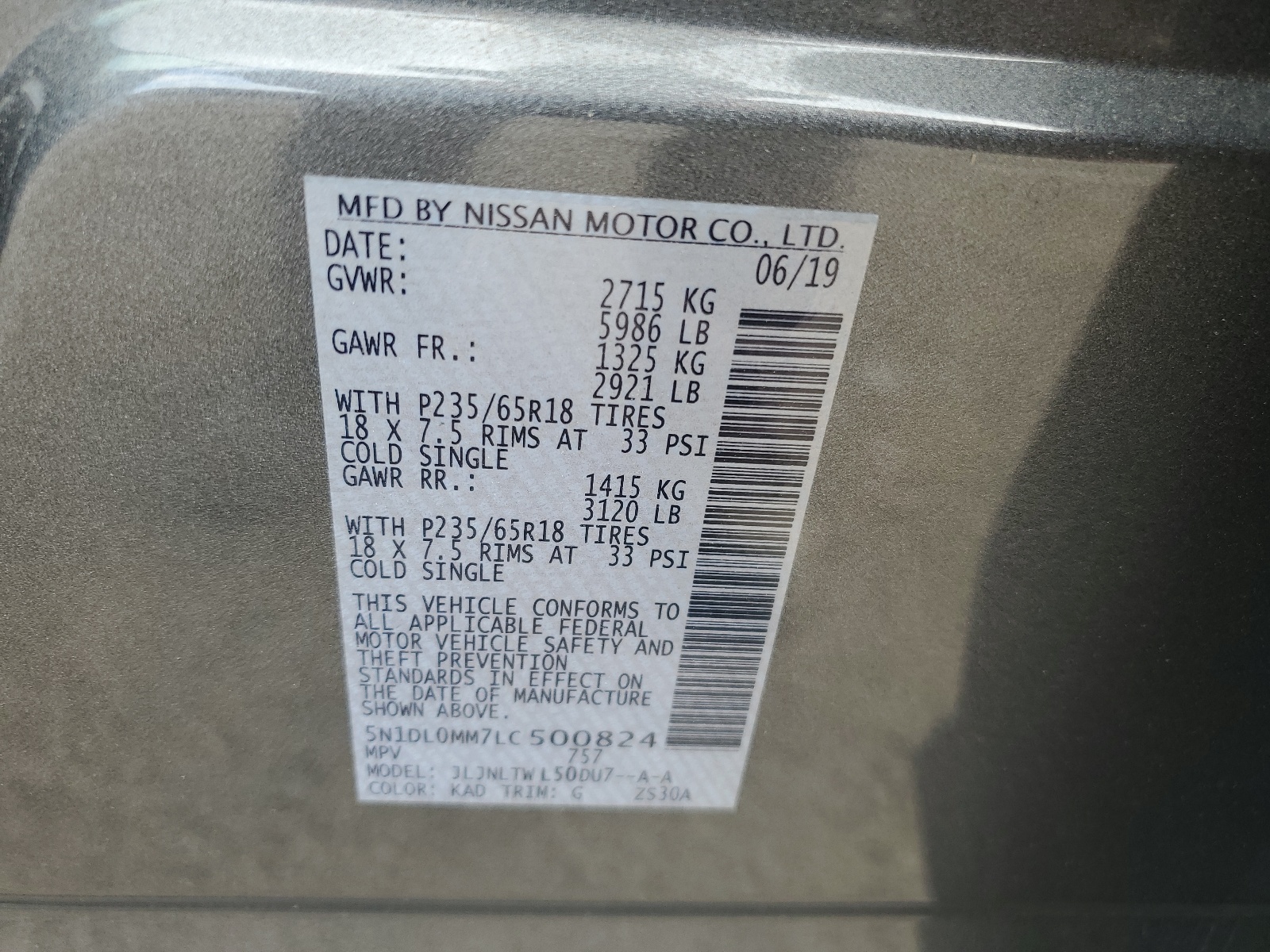 5N1DL0MM7LC500824 2020 Infiniti Qx60 Luxe