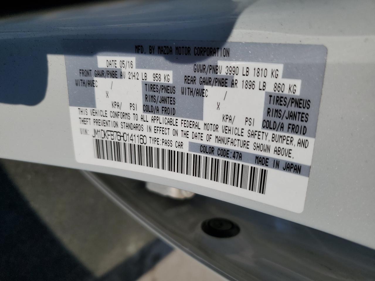 2017 Mazda Cx-3 Sport VIN: JM1DKFB76H0141160 Lot: 58467864