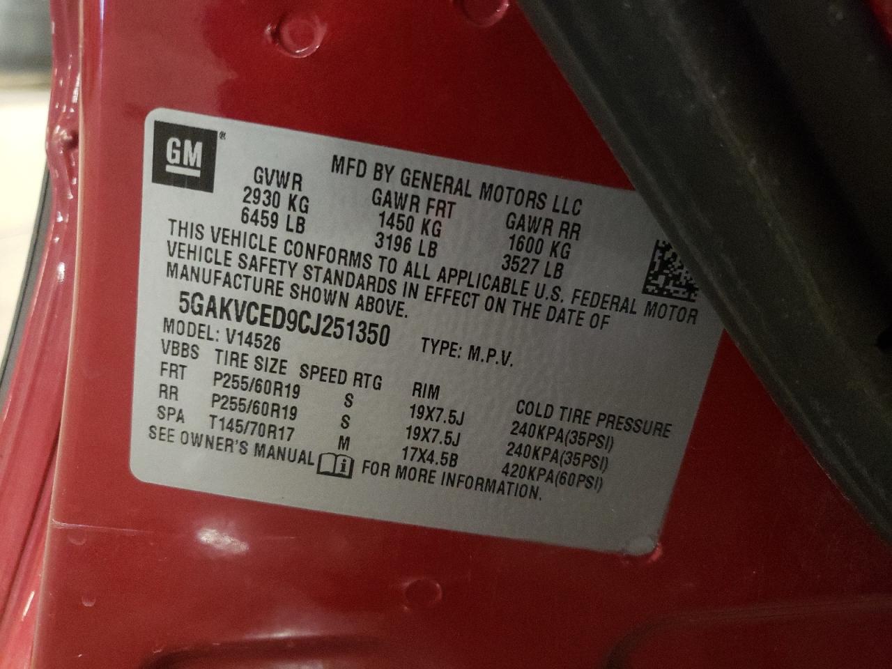 2012 Buick Enclave VIN: 5GAKVCED9CJ251350 Lot: 60903034