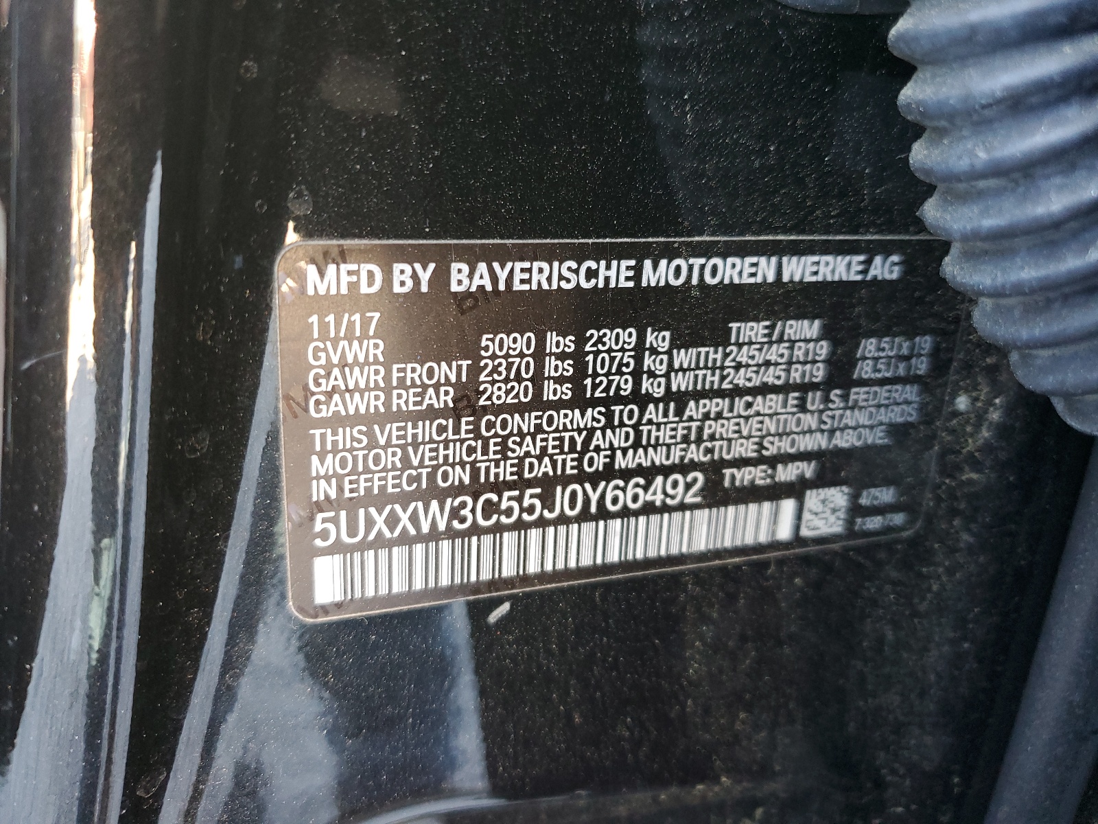 5UXXW3C55J0Y66492 2018 BMW X4 xDrive28I